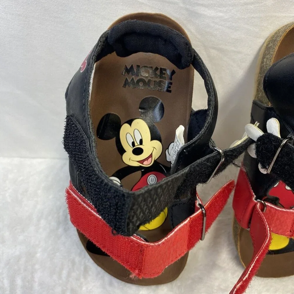 Mickey Mouse Disney Master of Arts Sandals Kids Sz 9 Red/Black Adjustable Straps